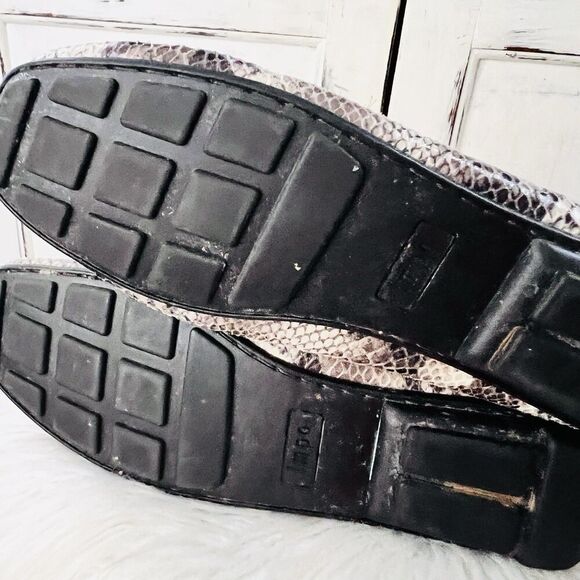 Impo Dario Gray & Black Leather Faux Snakeskin Comfort Shoes Loafers Womens 8.5M - Picture 6 of 7